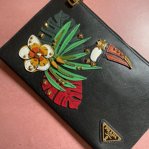 PRADA leather wristlet Toucan print - Picture 3 of 6
